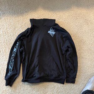 Black GymShark Hoodie with Blue Graphic